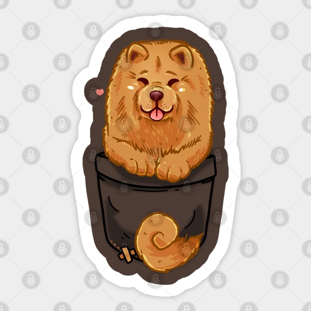 Pocket Cute Chow Chow Dog Chow Chow Sticker TeePublic